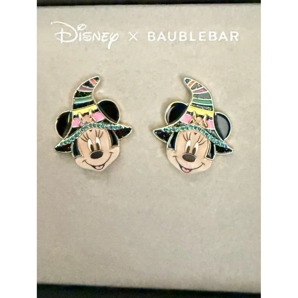 Disney Baublebar Witch Minnie Mouse Halloween Stud Earrings